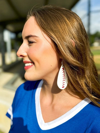 Pitch Please Baseball Teardrop Earrings