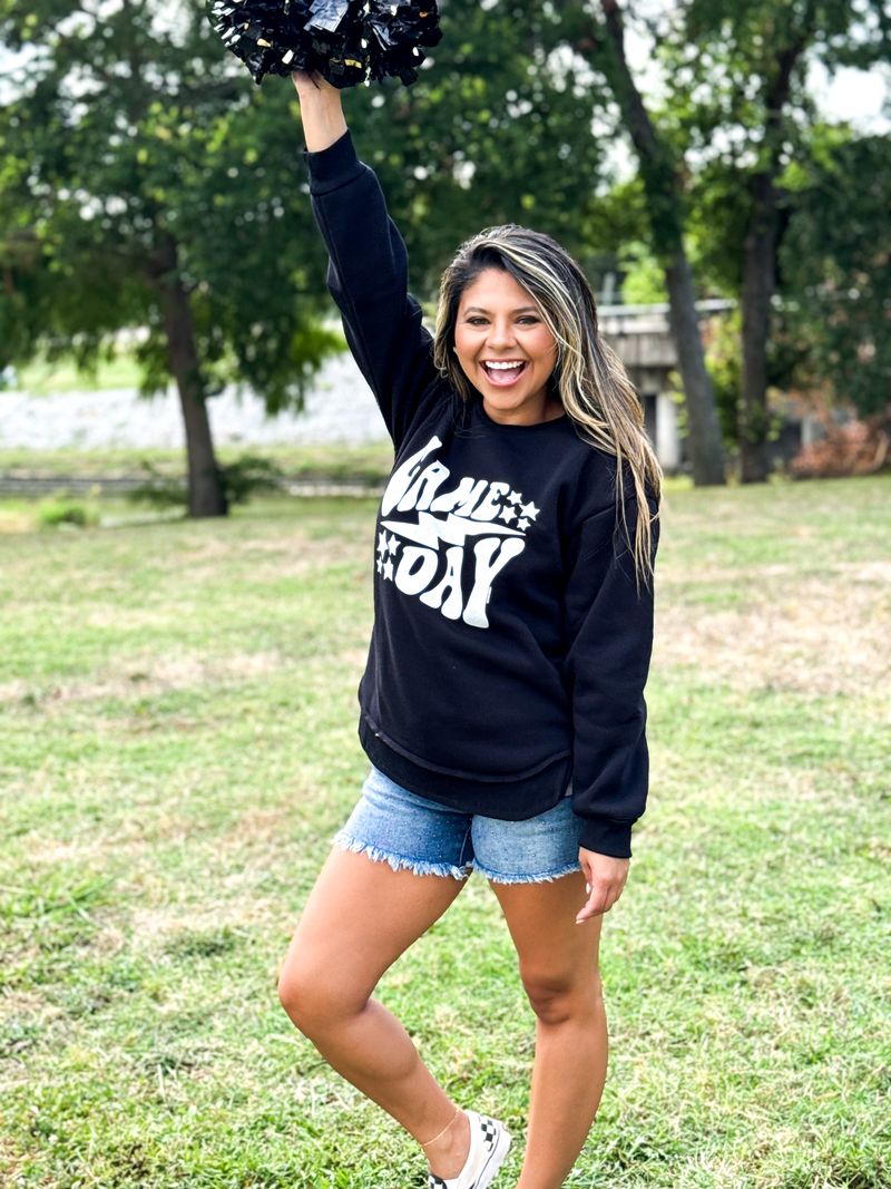 Game Day Black Athletic Crewneck