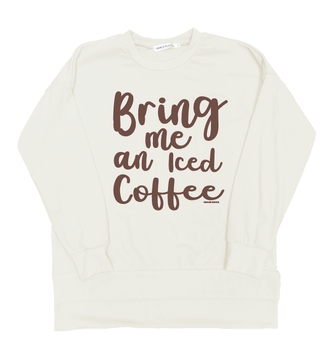 Bring Me an Iced Coffee Fleece Sweatshirt, Ivory