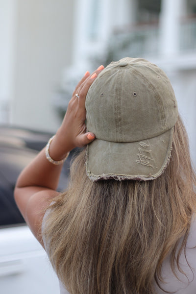 Distressed Bright Olive Hat