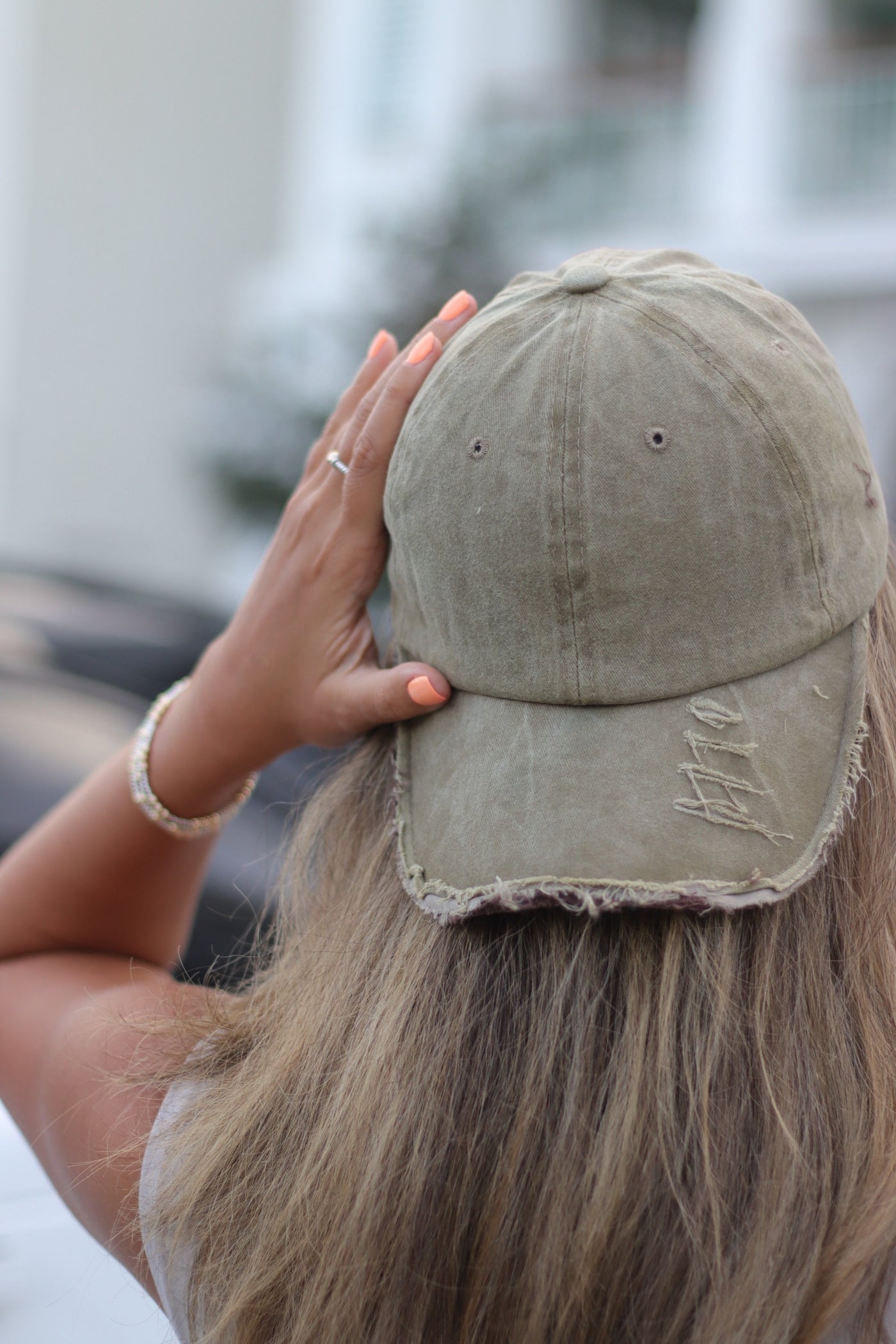 Distressed Bright Olive Hat