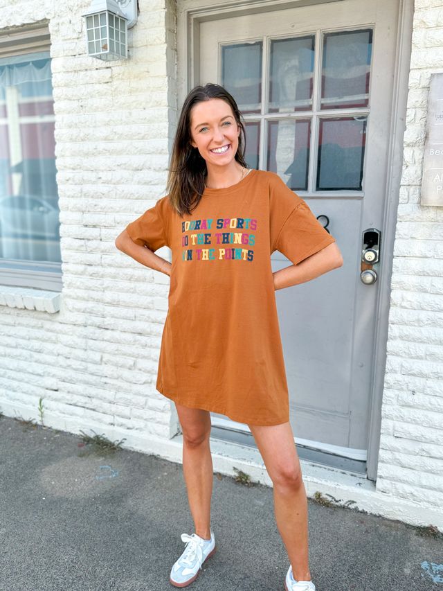 Hooray Sports Rust T-shirt Dress