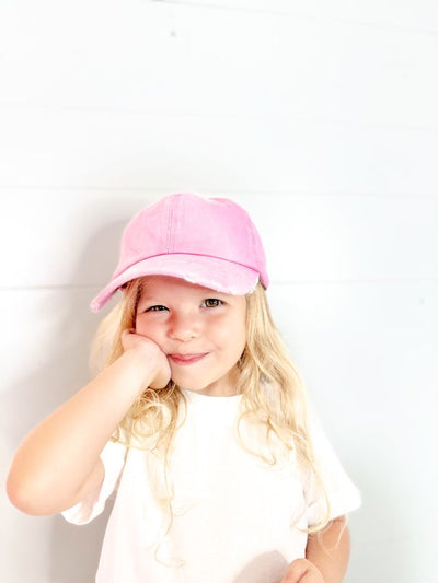 GIRLS Distressed Light Pink Hat