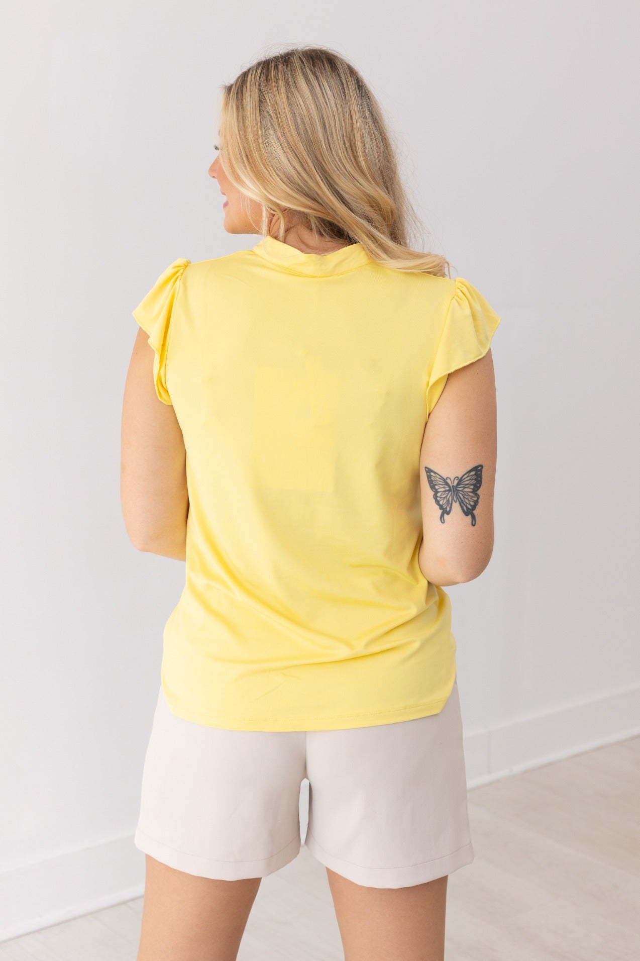 Nicole V-Neck Top, Yellow