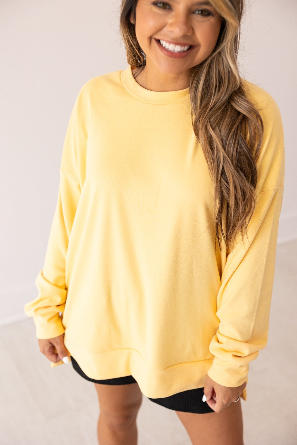 Micro Fleece Sweatshirt, Yellow