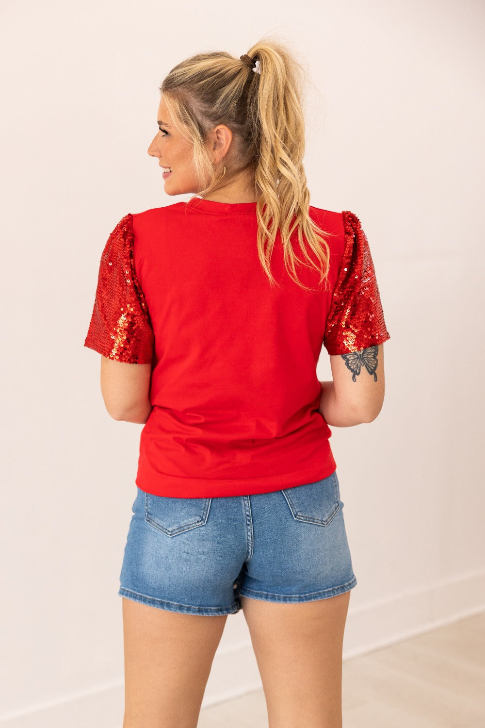 HBD American on Princess Top, Red