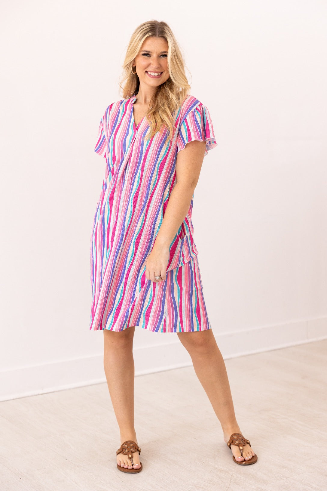 The Nicole Dress, Abstract Stripe