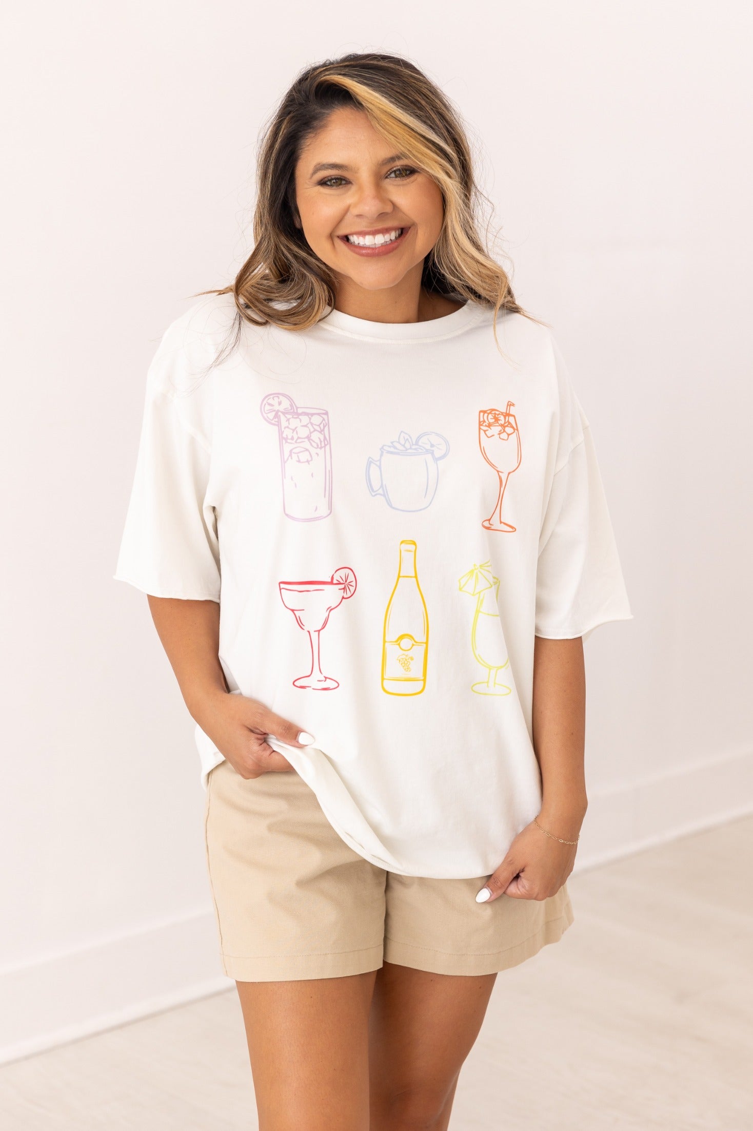 Summer Spritz On White Relaxed Fit Tee