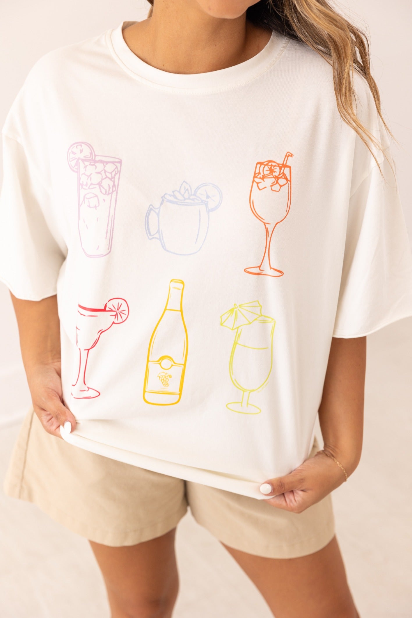Summer Spritz On White Relaxed Fit Tee