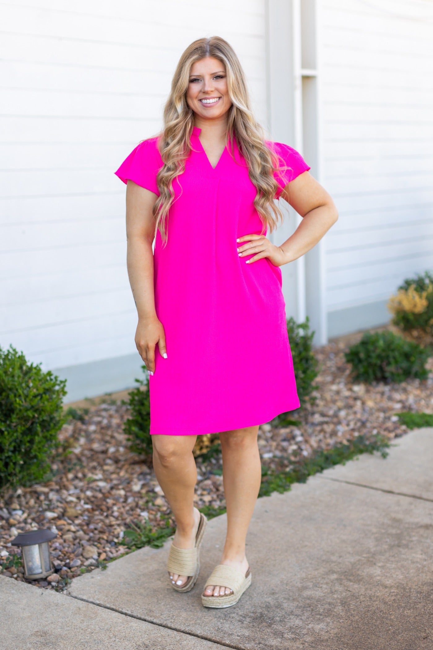 The Nicole Dress, Hot Pink