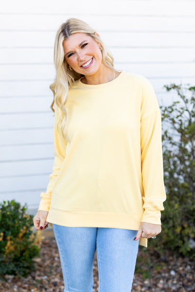 Micro Fleece Sweatshirt, Yellow