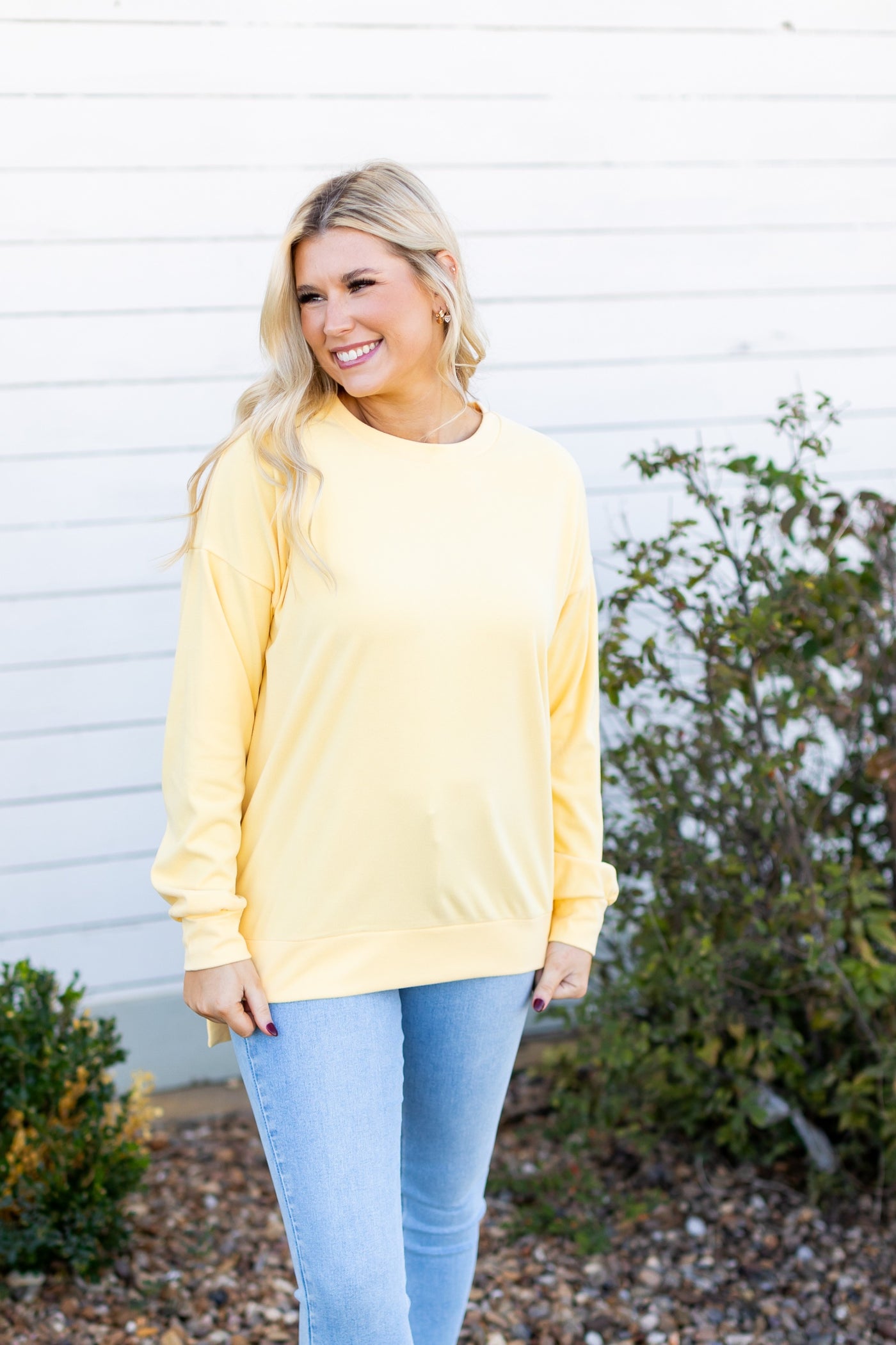 Micro Fleece Sweatshirt, Yellow