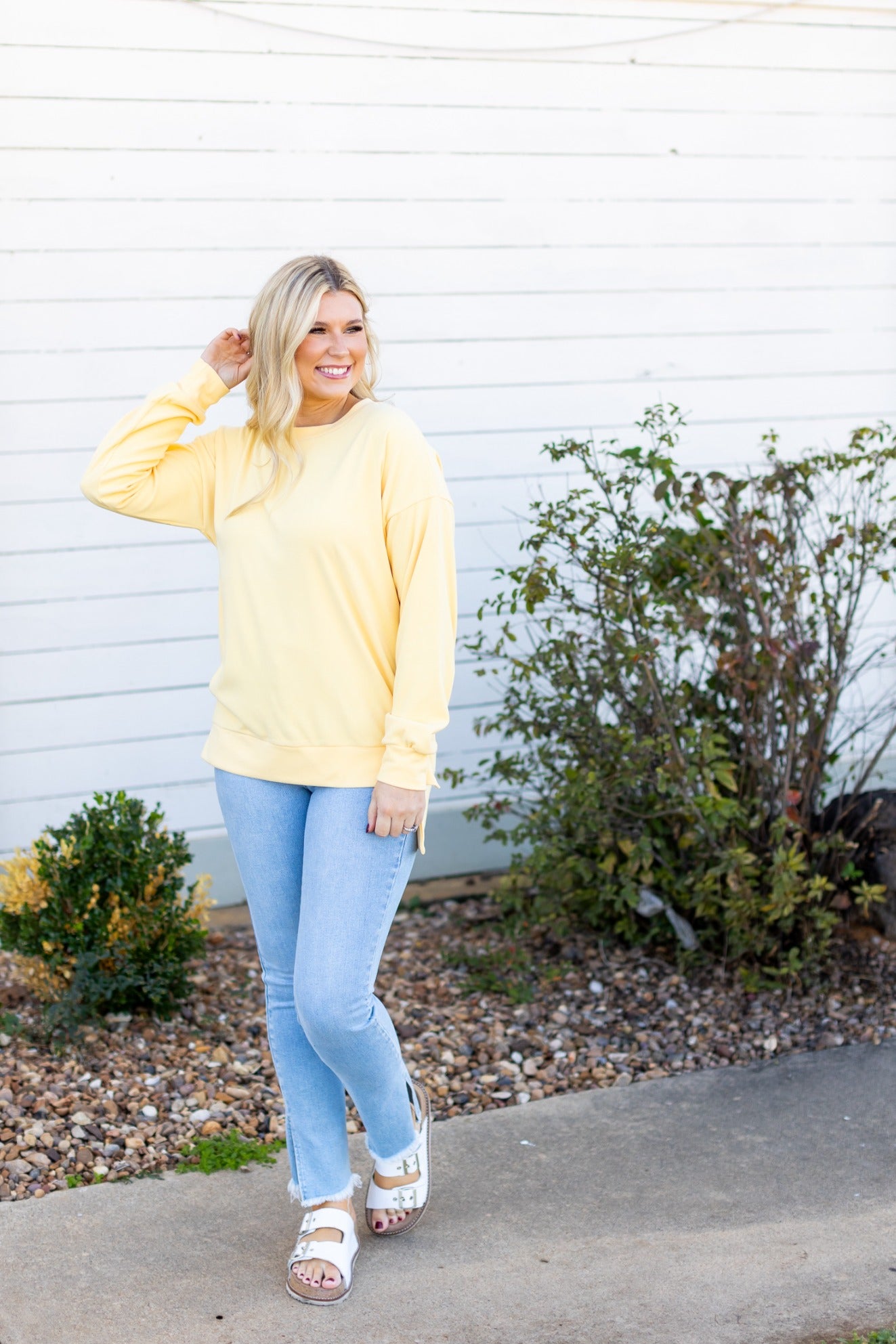 Micro Fleece Sweatshirt, Yellow