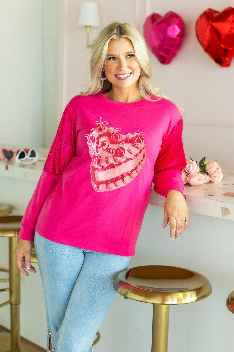 Kiss Cake Hot Pink Sweatshirt