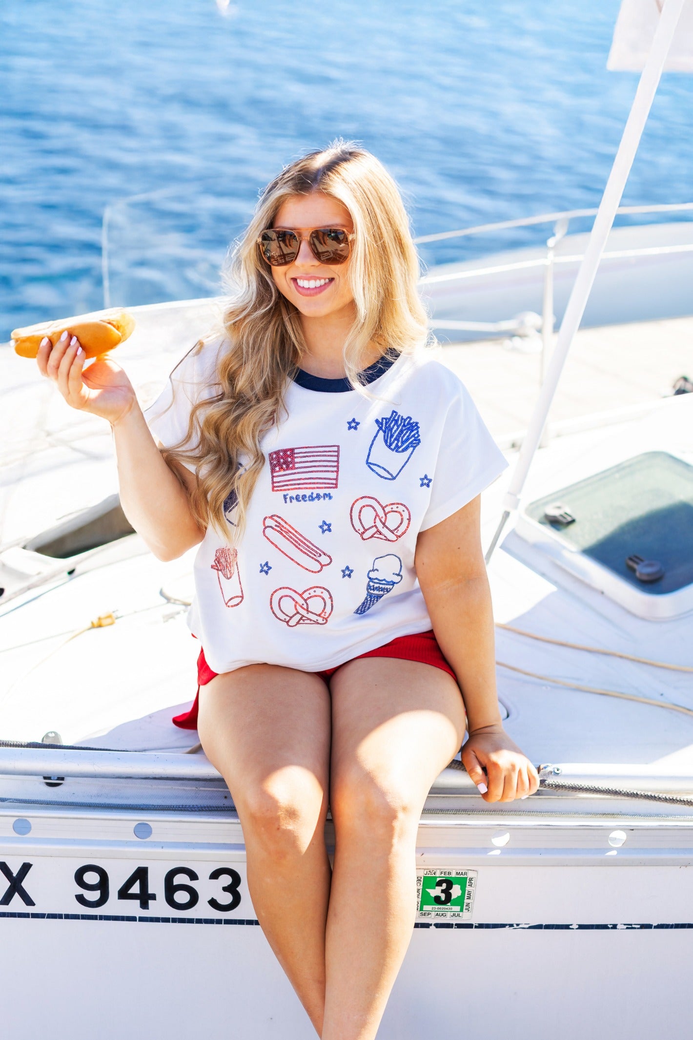 "Freedom" Sequin Embroidered Top