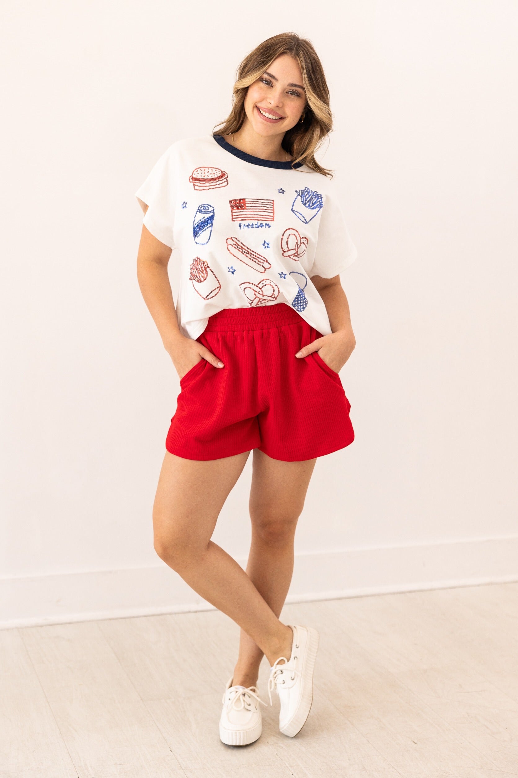 "Freedom" Sequin Embroidered Top