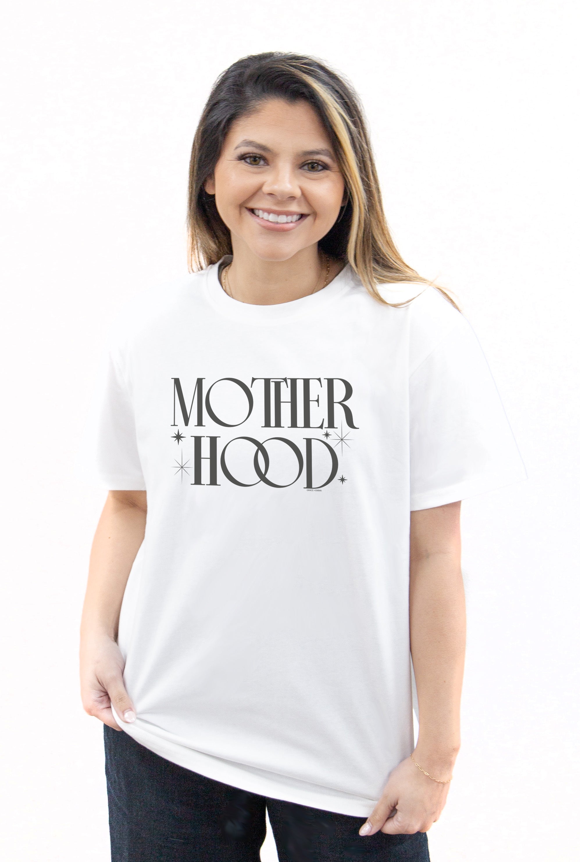 Mother Hood on White Tee Shirt