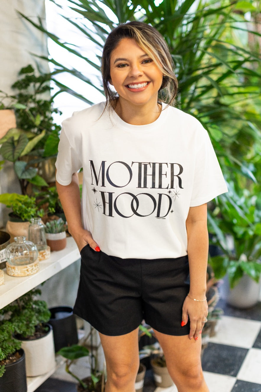 Mother Hood on White Tee Shirt