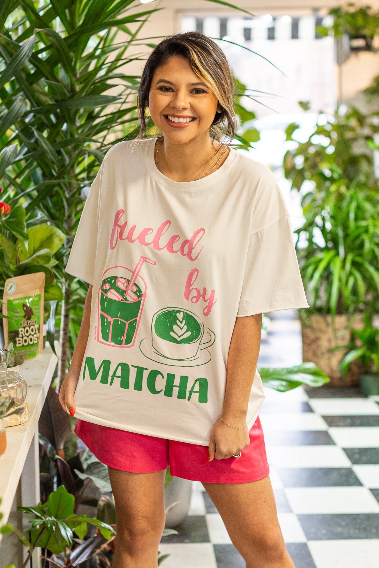 Fueled by Matcha on White Tee Shirt