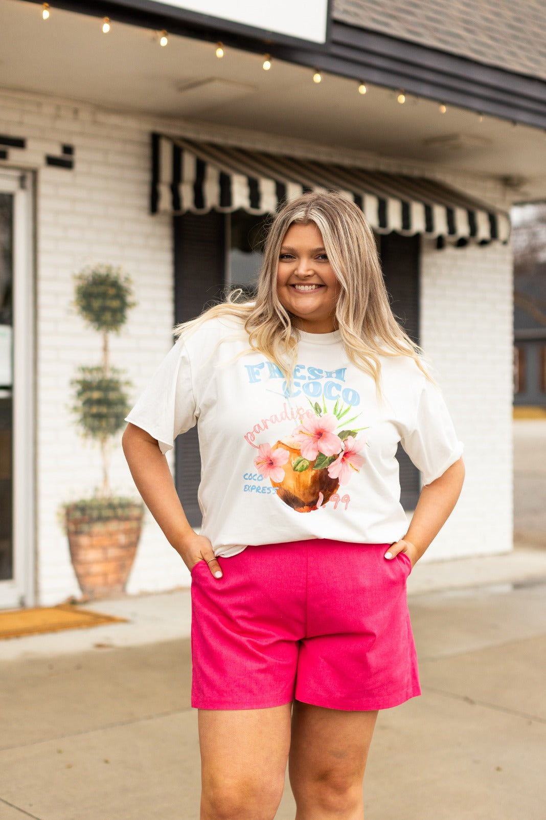 Fresh Coco on White Tee Shirt