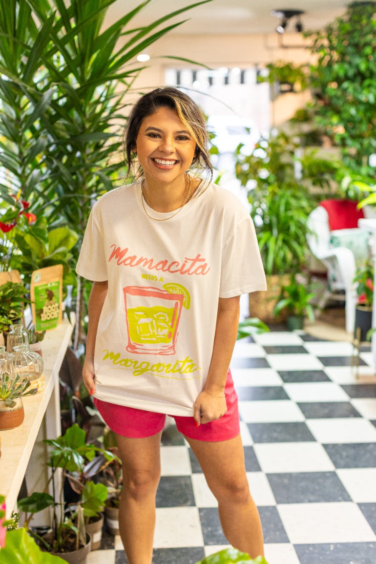 Mamacita Needs a Margarita on White Tee Shirt