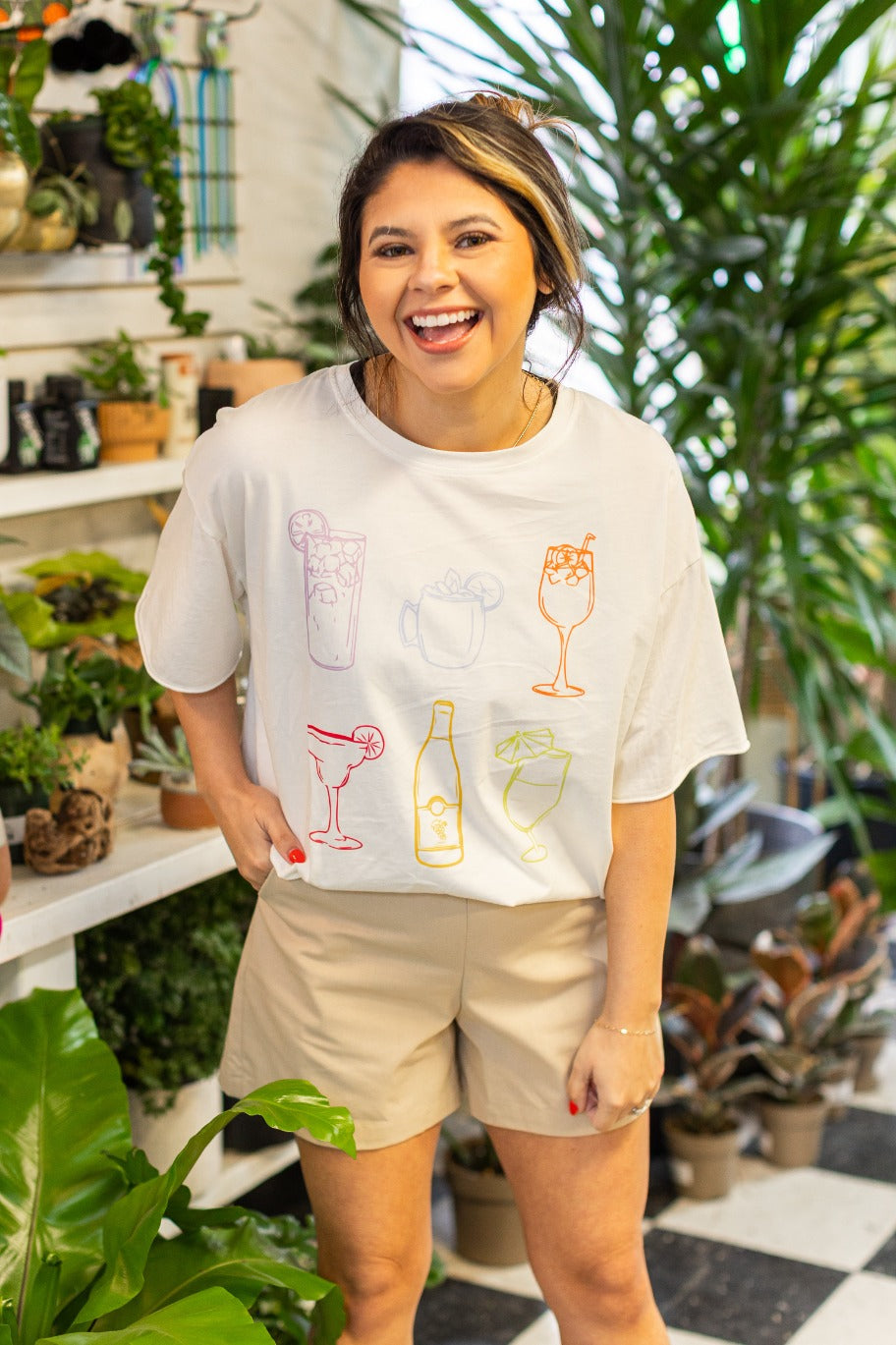 Summer Spritz On White Relaxed Fit Tee