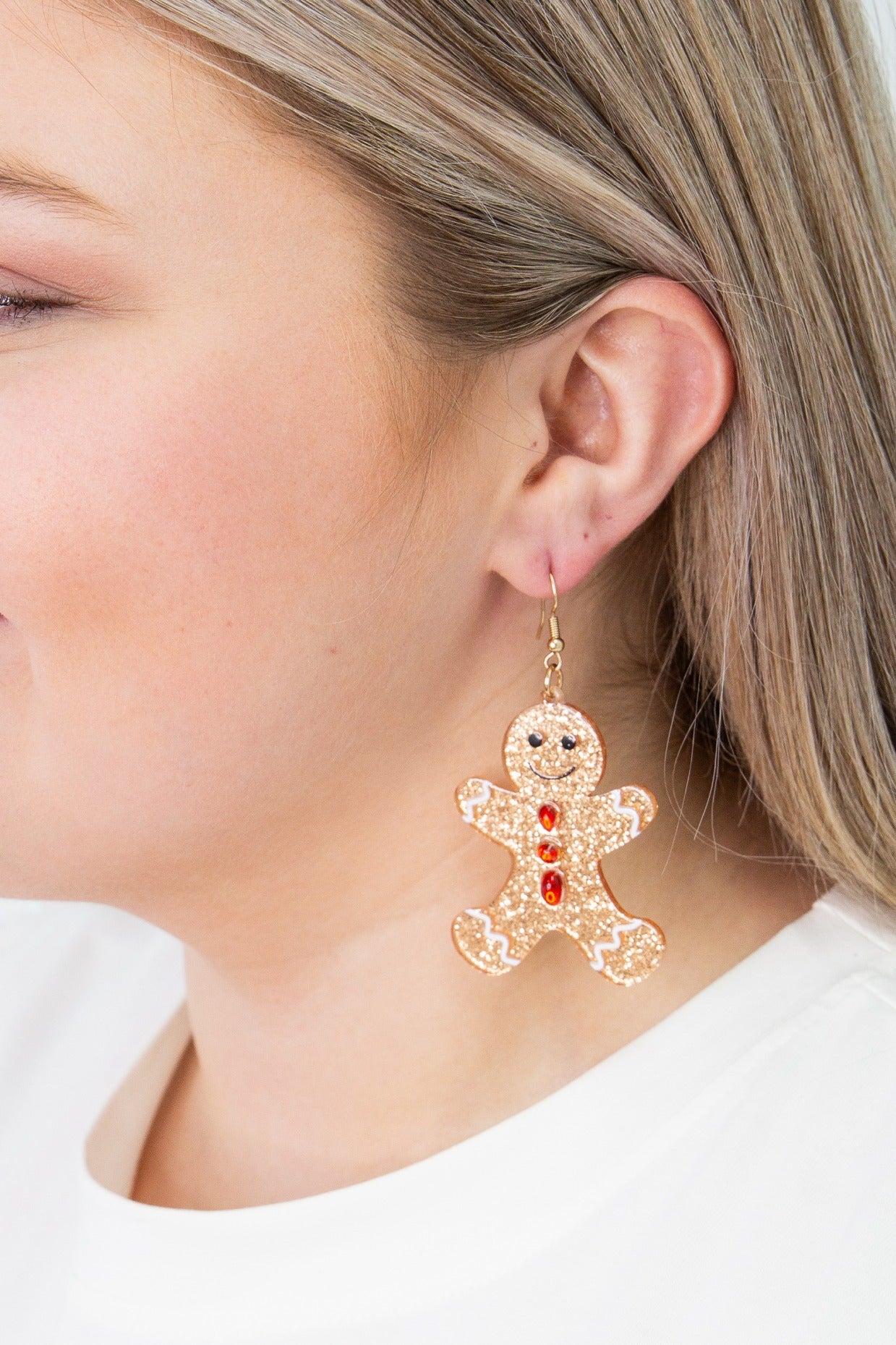 Glitter Gingerbread Men Earrings