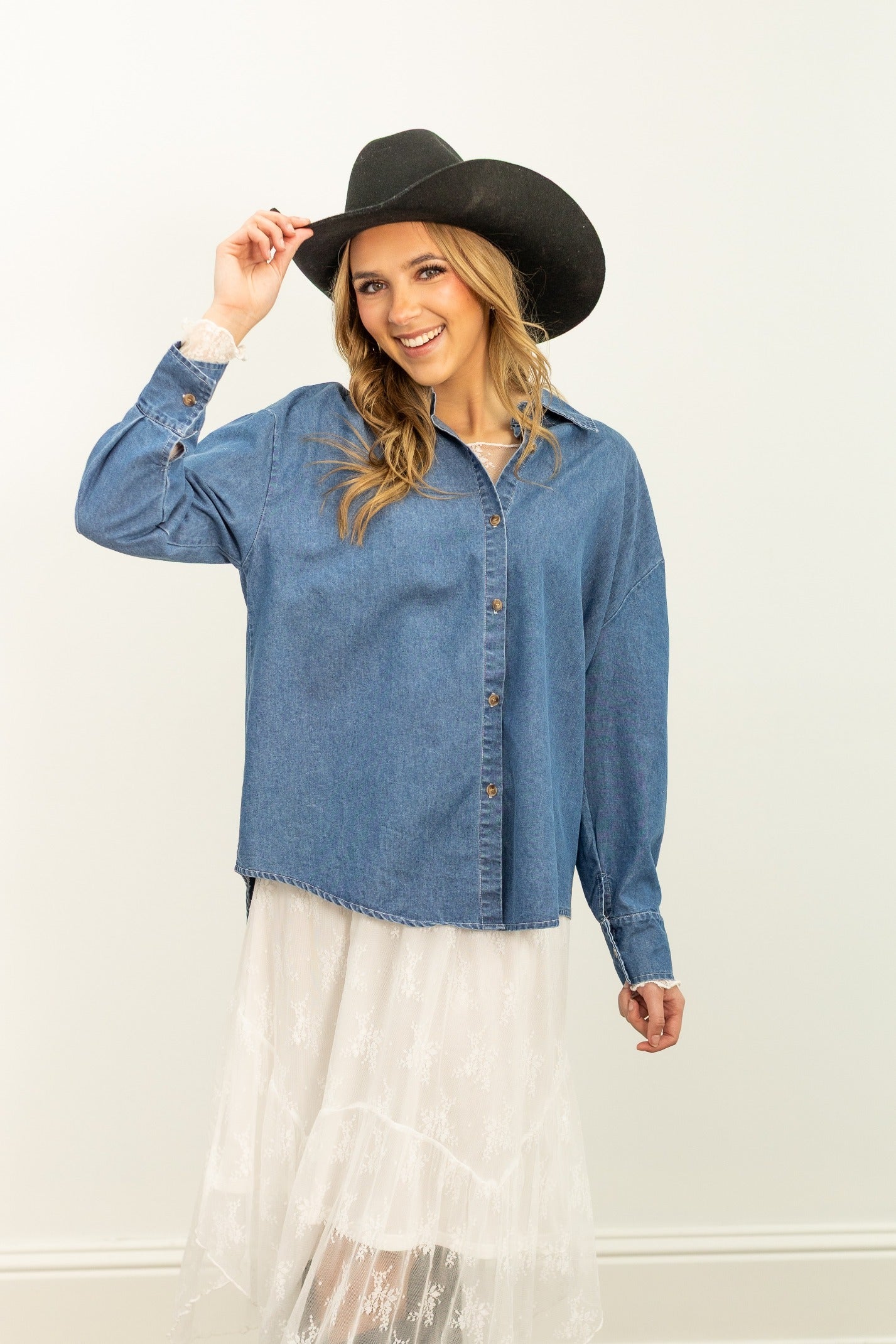Kathryn Classic Button-Up, Chambray