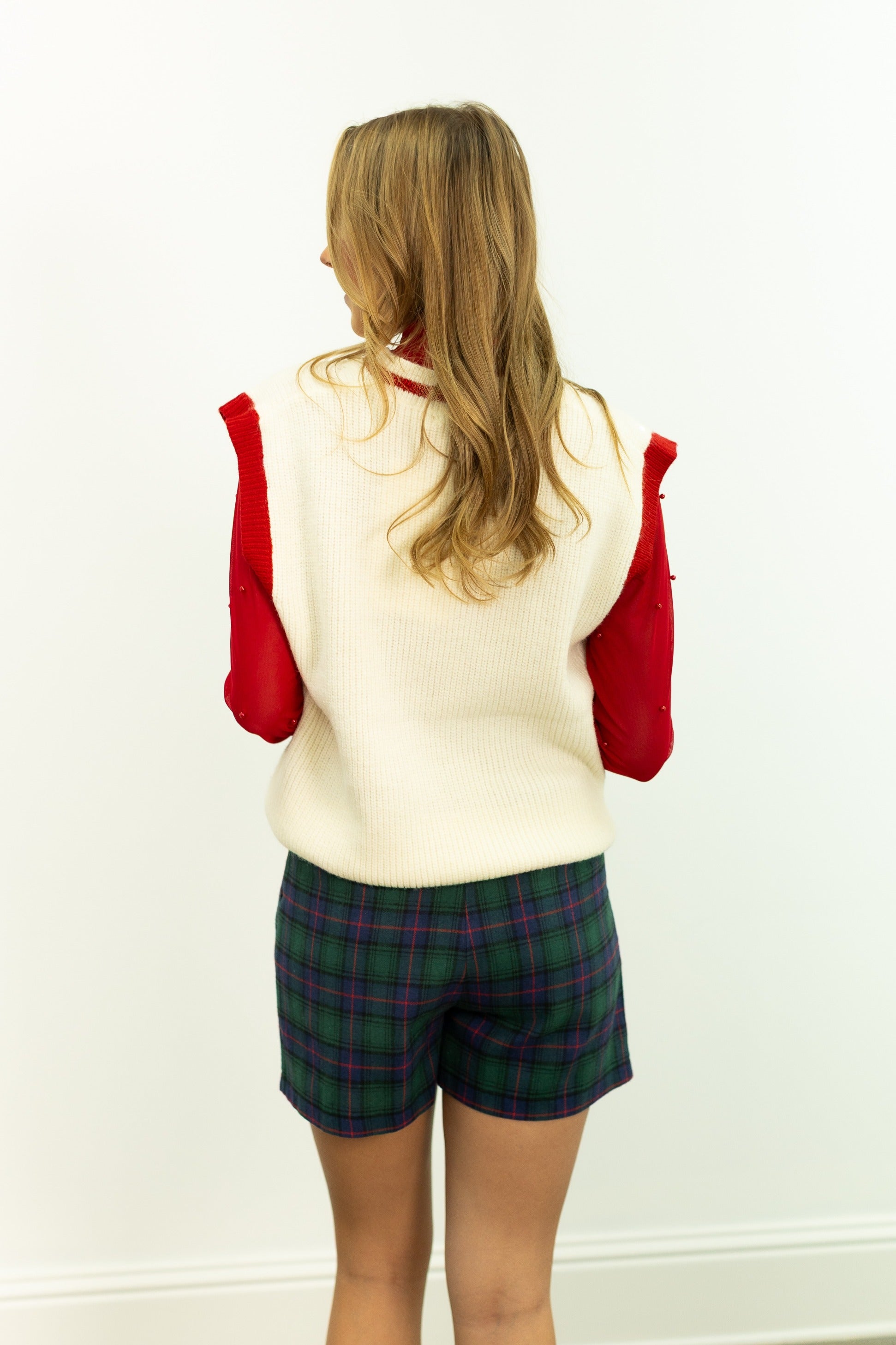 Flannel Pleat-Front Shorts