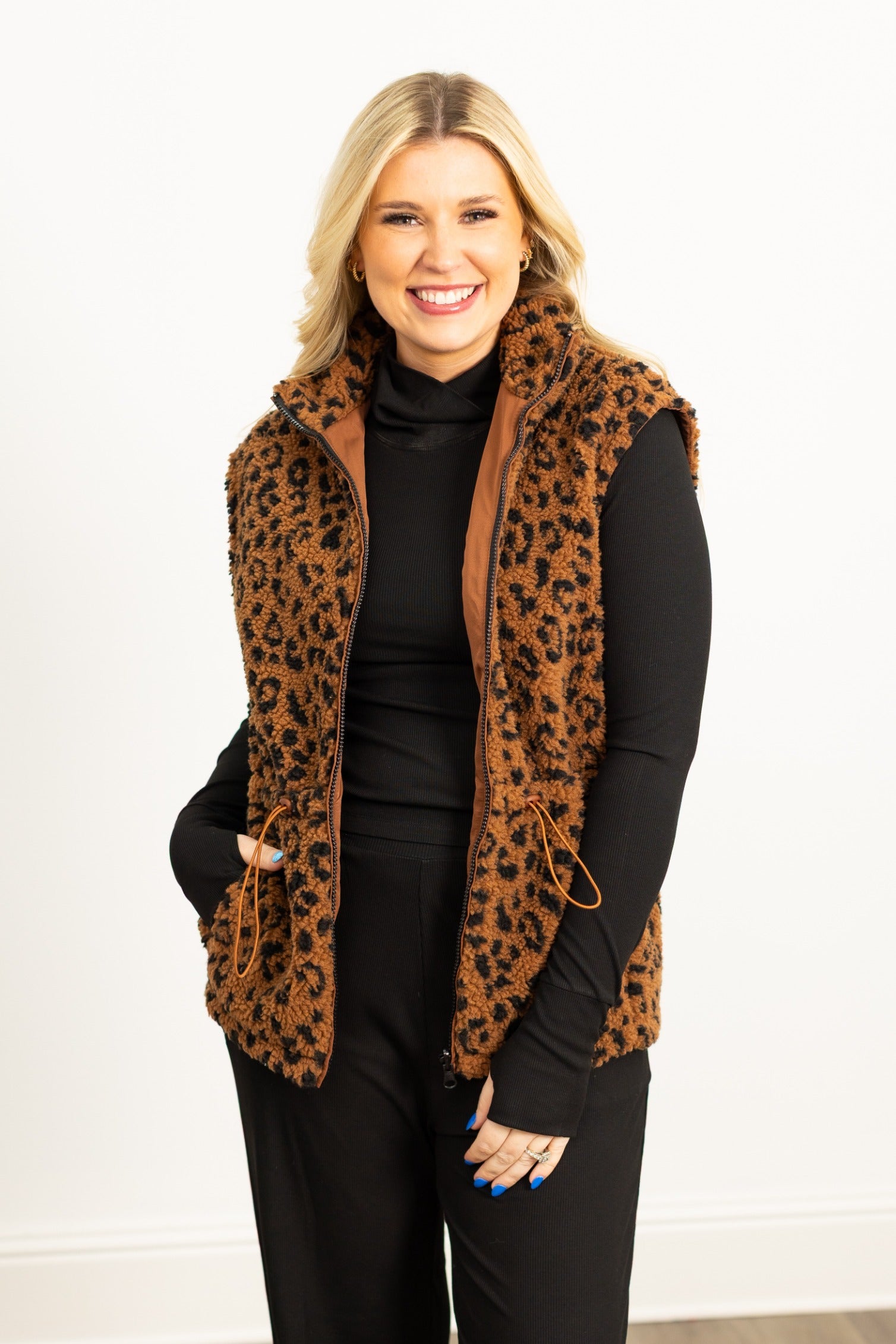 Sherpa Reversible Zip Vest, Leopard