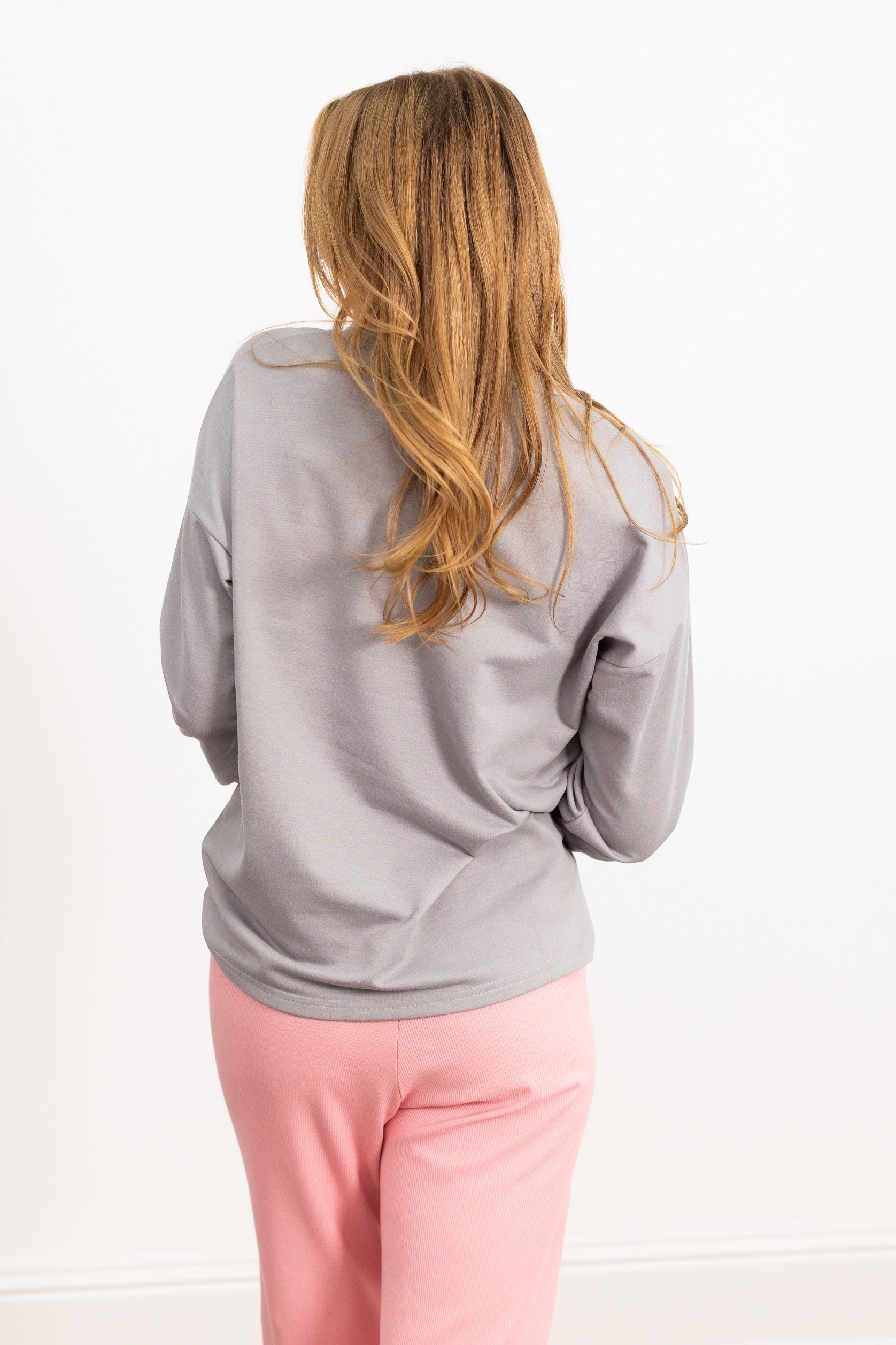 Polar Bear Skiing on Light Weight Sweatshirt, Grey