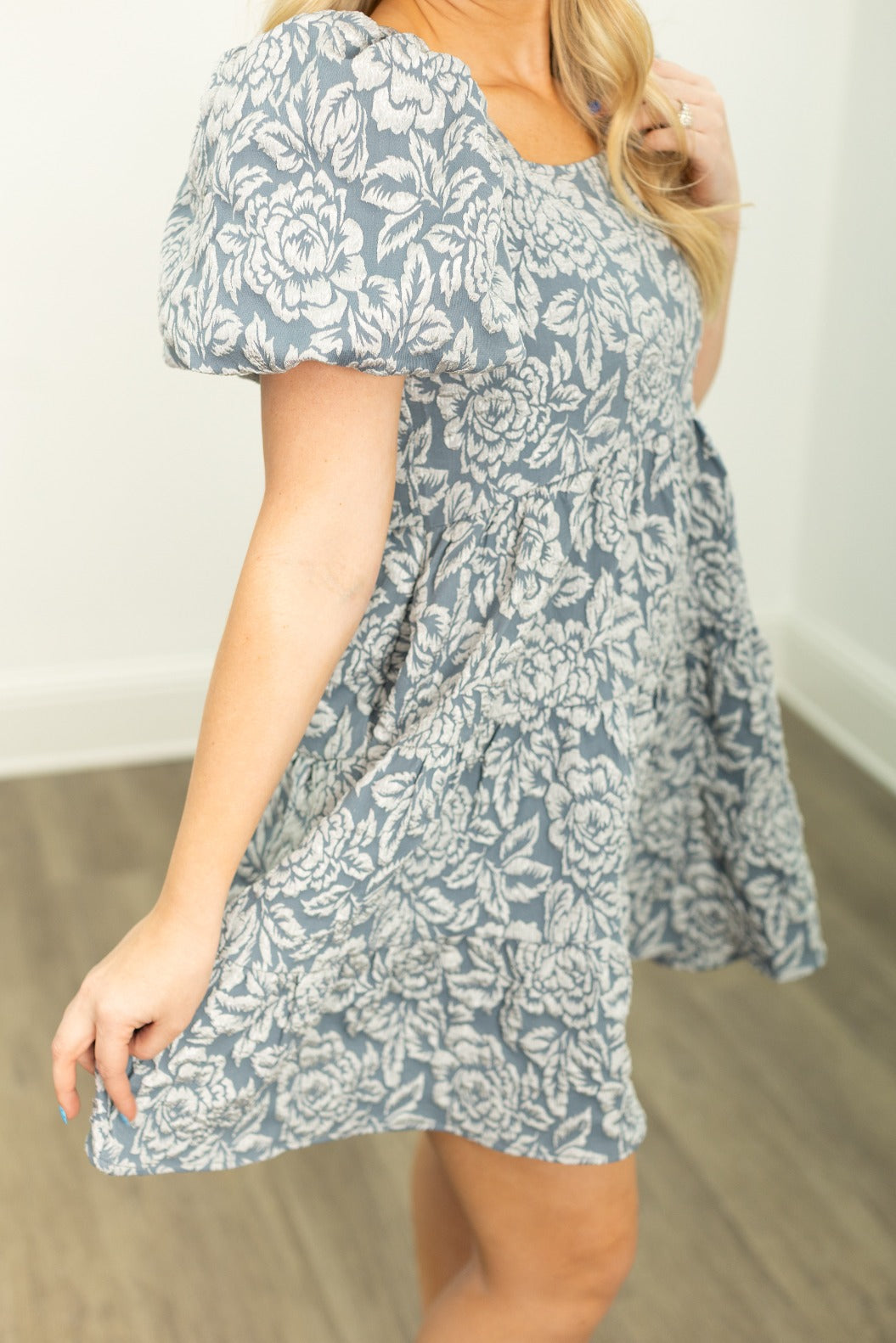 Dolly Doll Jacquard Dress, Blue