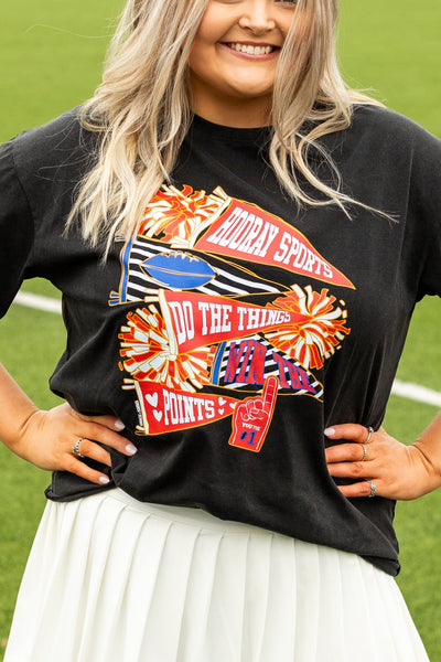 Hooray Sports Black Tee Shirt Blank