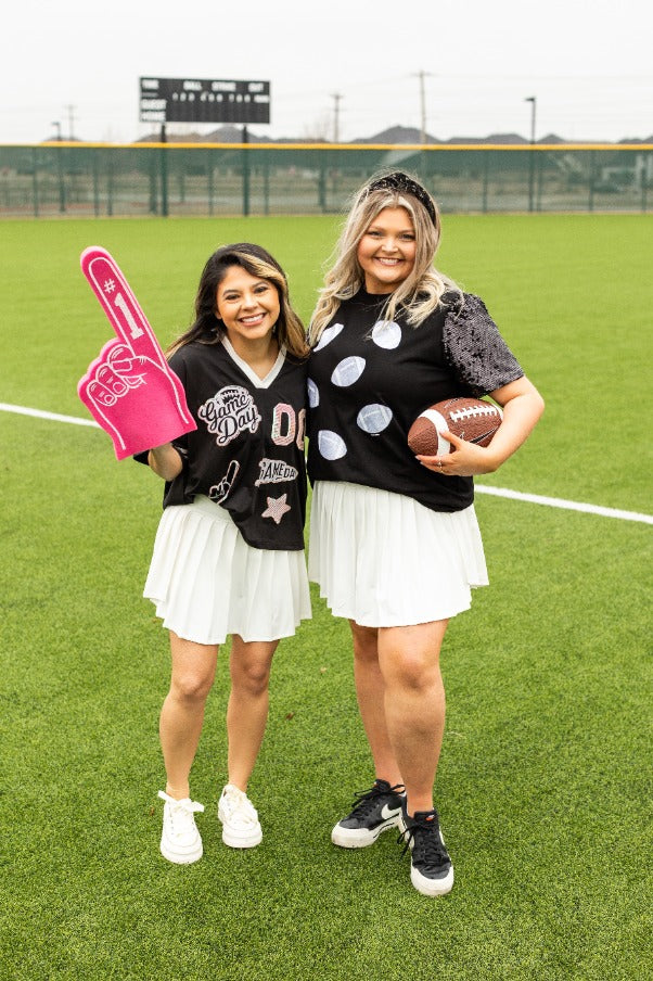 Gameday Black Jersey With Iridescent Sequin