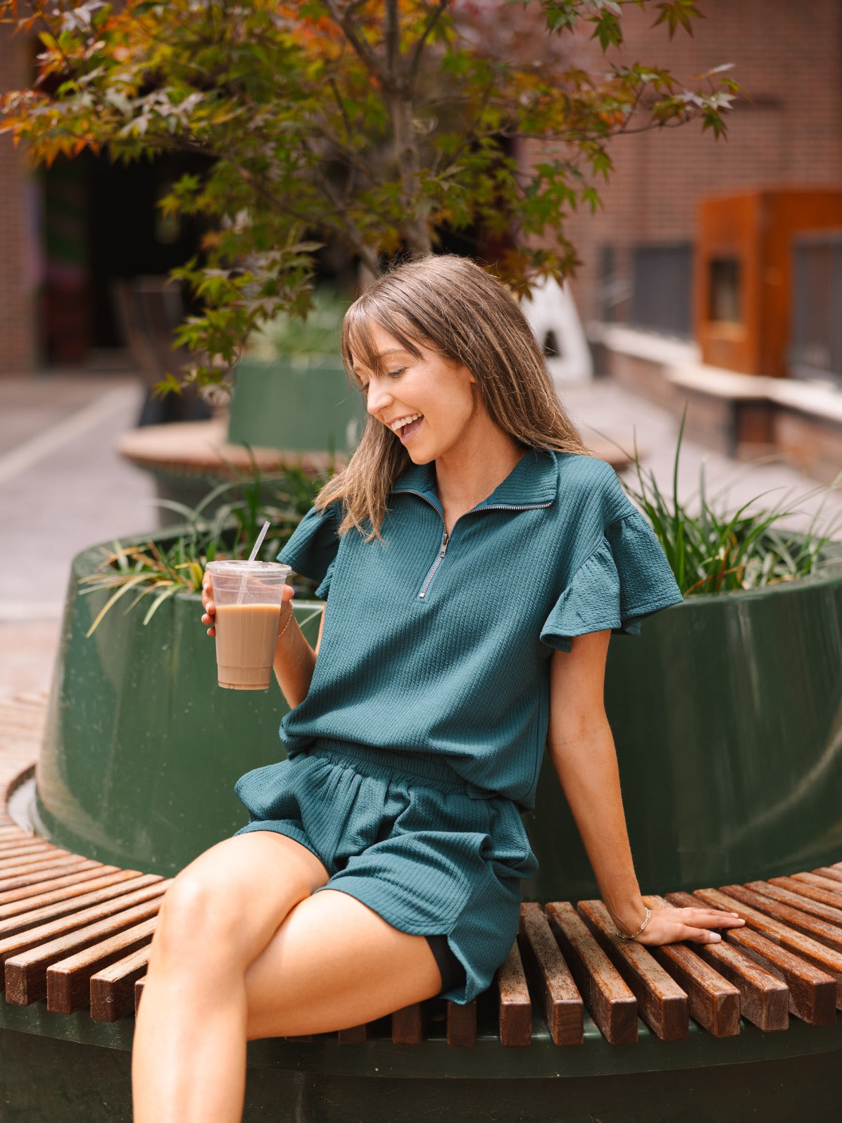 Forest Green Knit Shorts