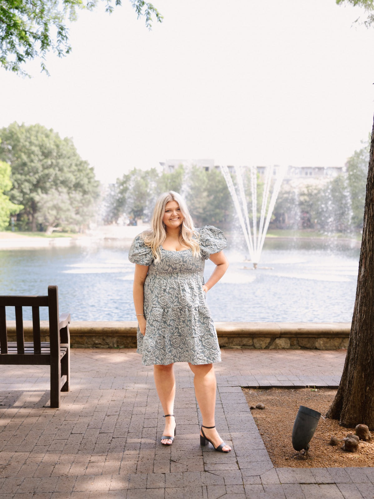 Dolly Doll Jacquard Dress, Blue