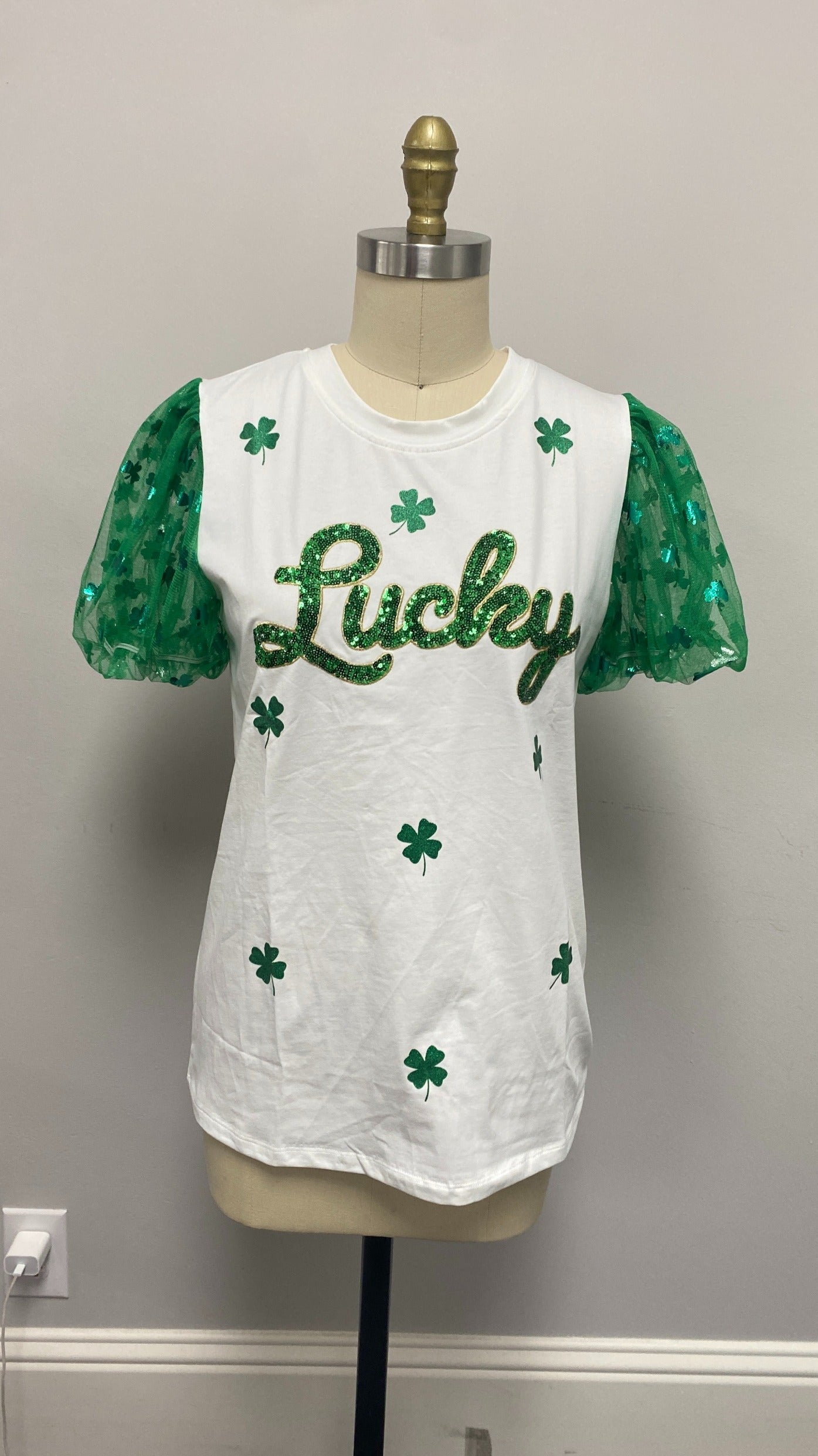 Sequin "Lucky" on Princess Top