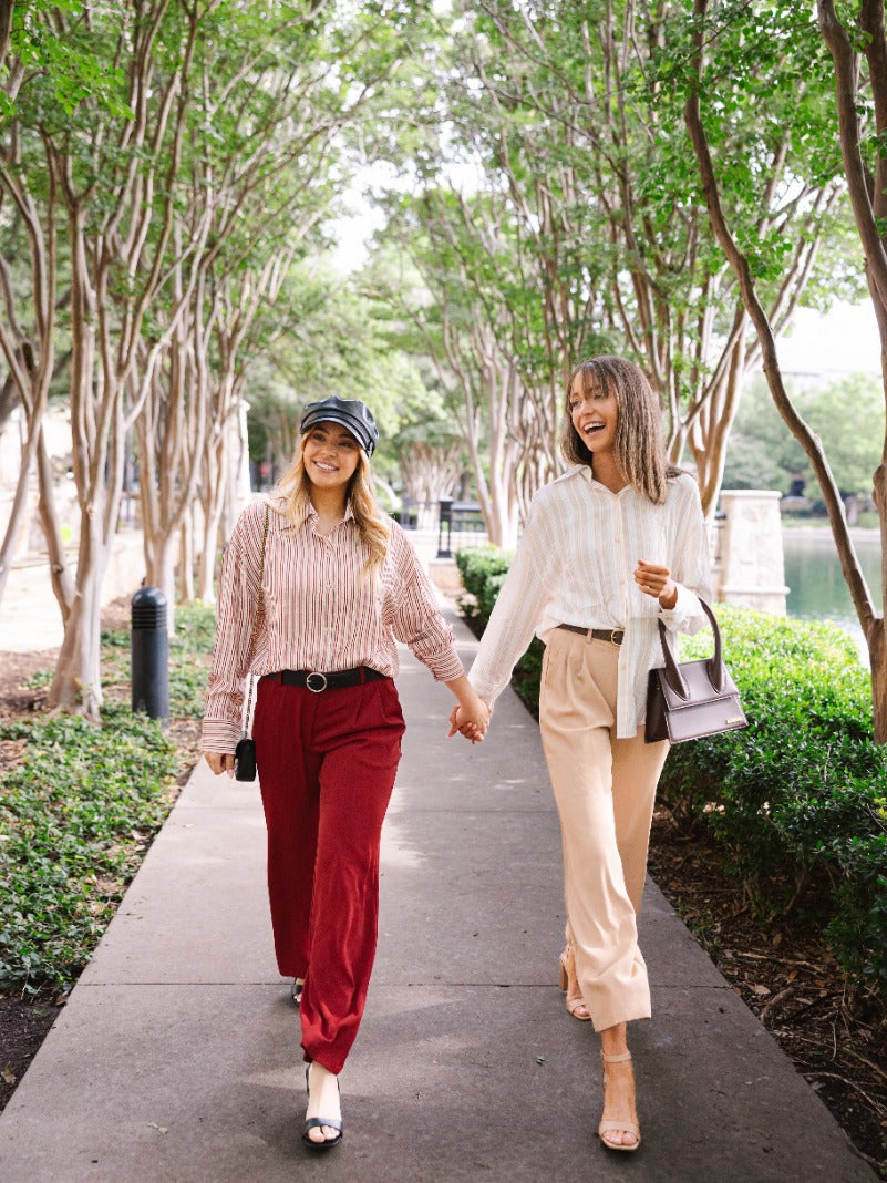 Pleat-Front Trousers, Maroon