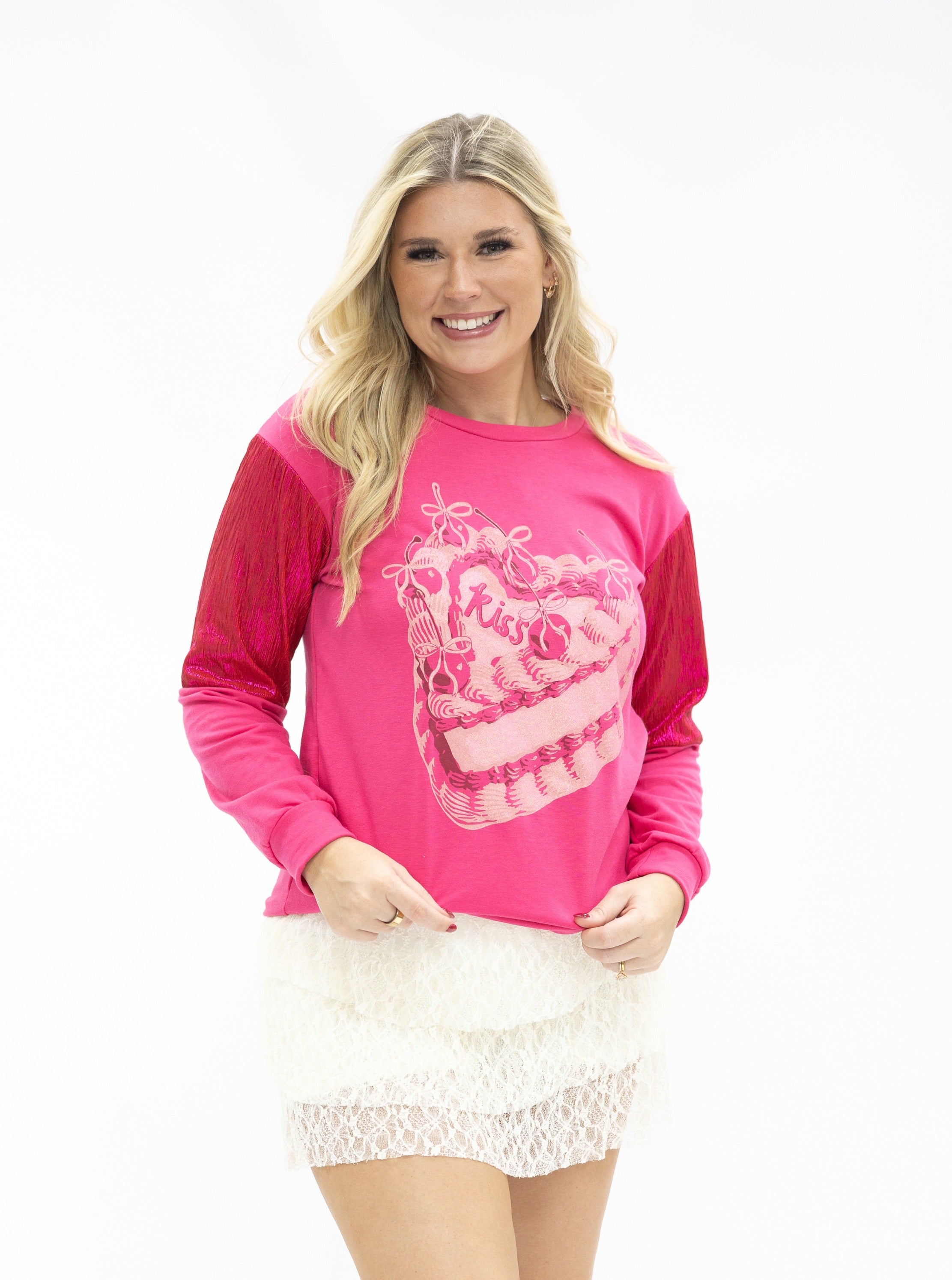 Kiss Cake Hot Pink Sweatshirt