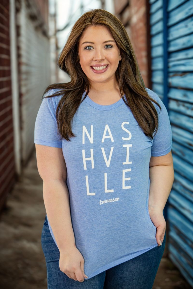 NASHVILLE Powder Blue Short Sleeve Tee