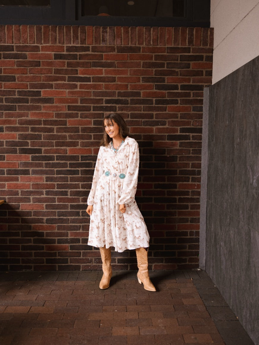 Horse Print Shirt Dress