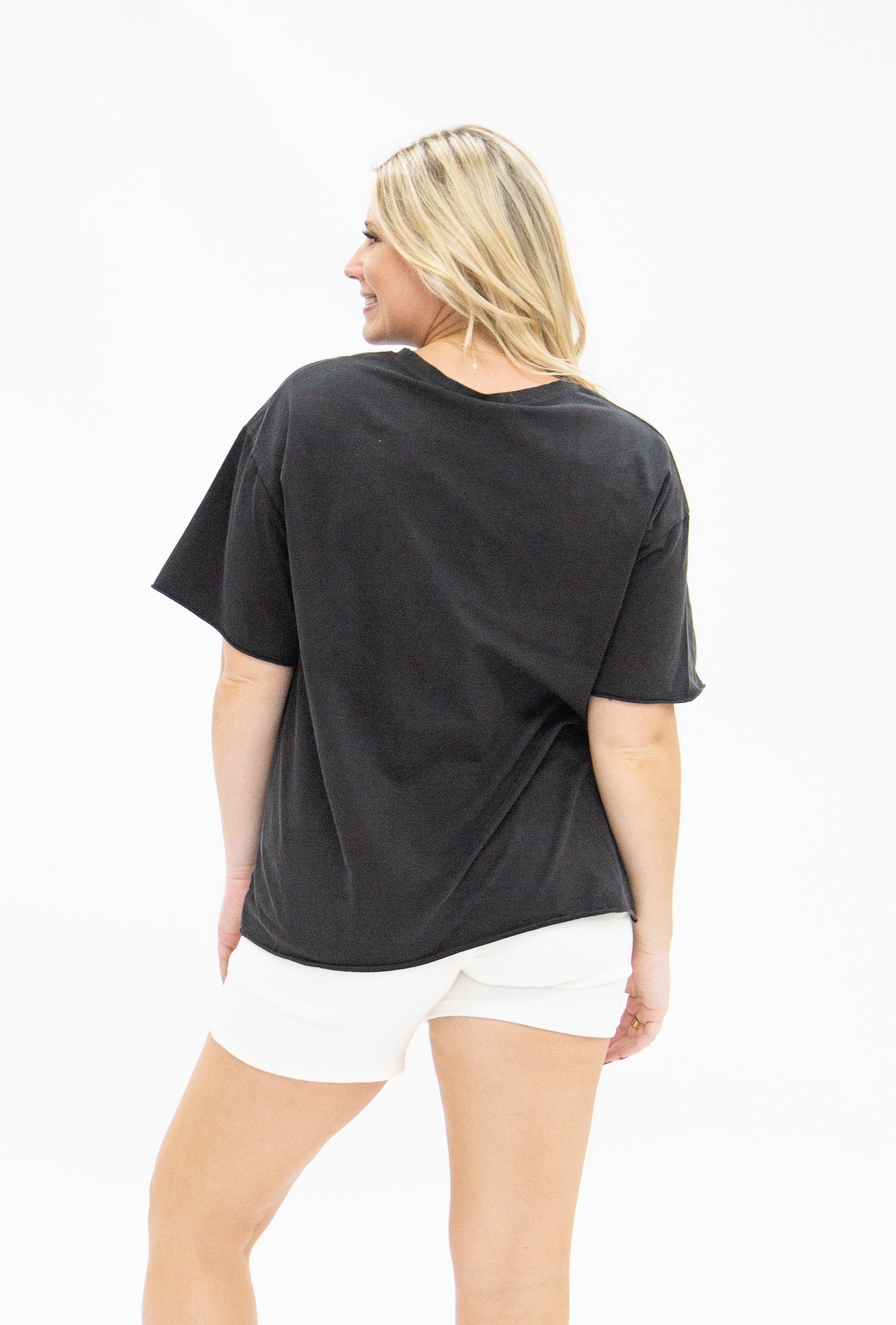 Take Me Out on Black Boxy Tee