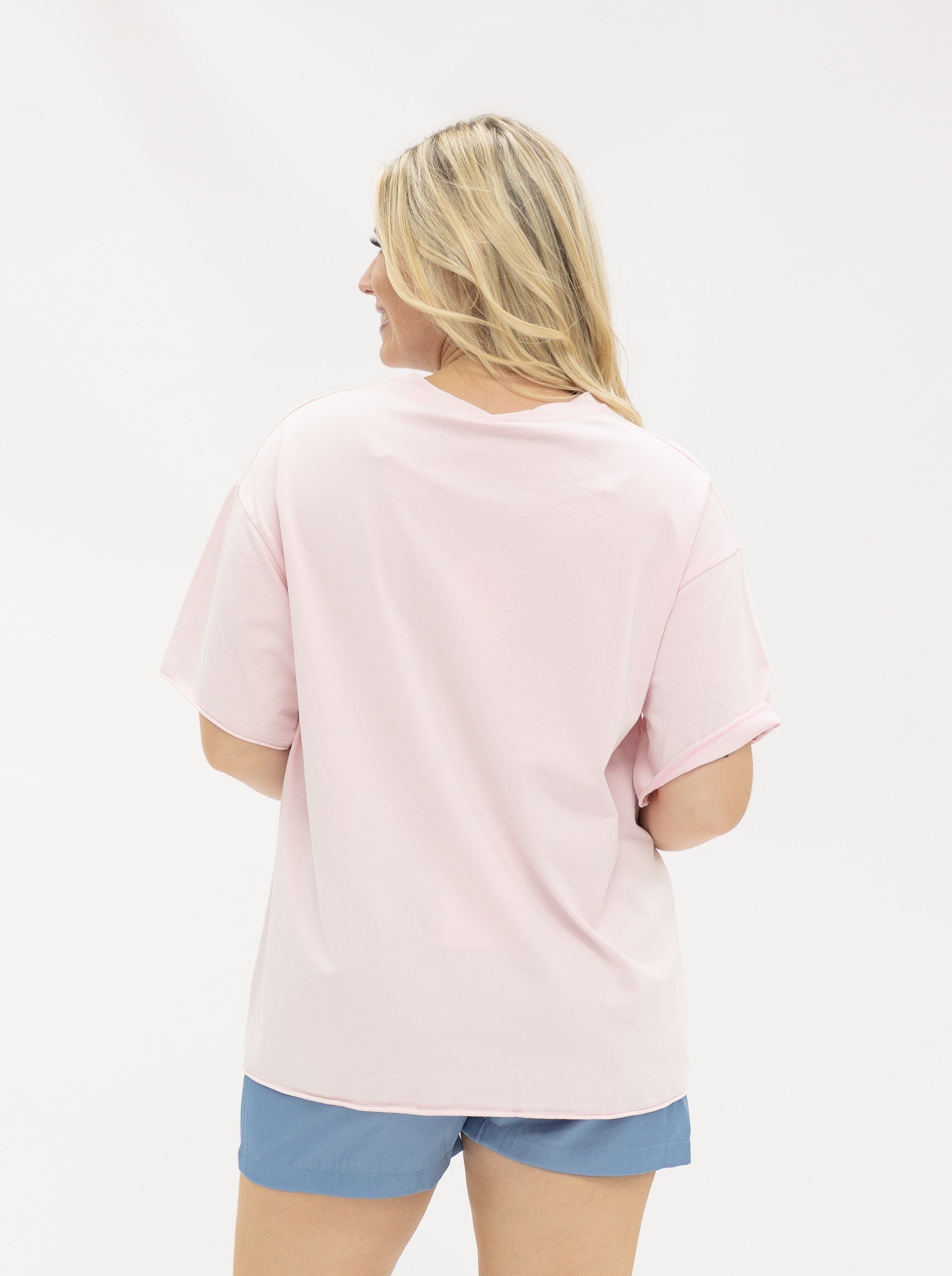 Summer Shades on Pink Tee Shirt