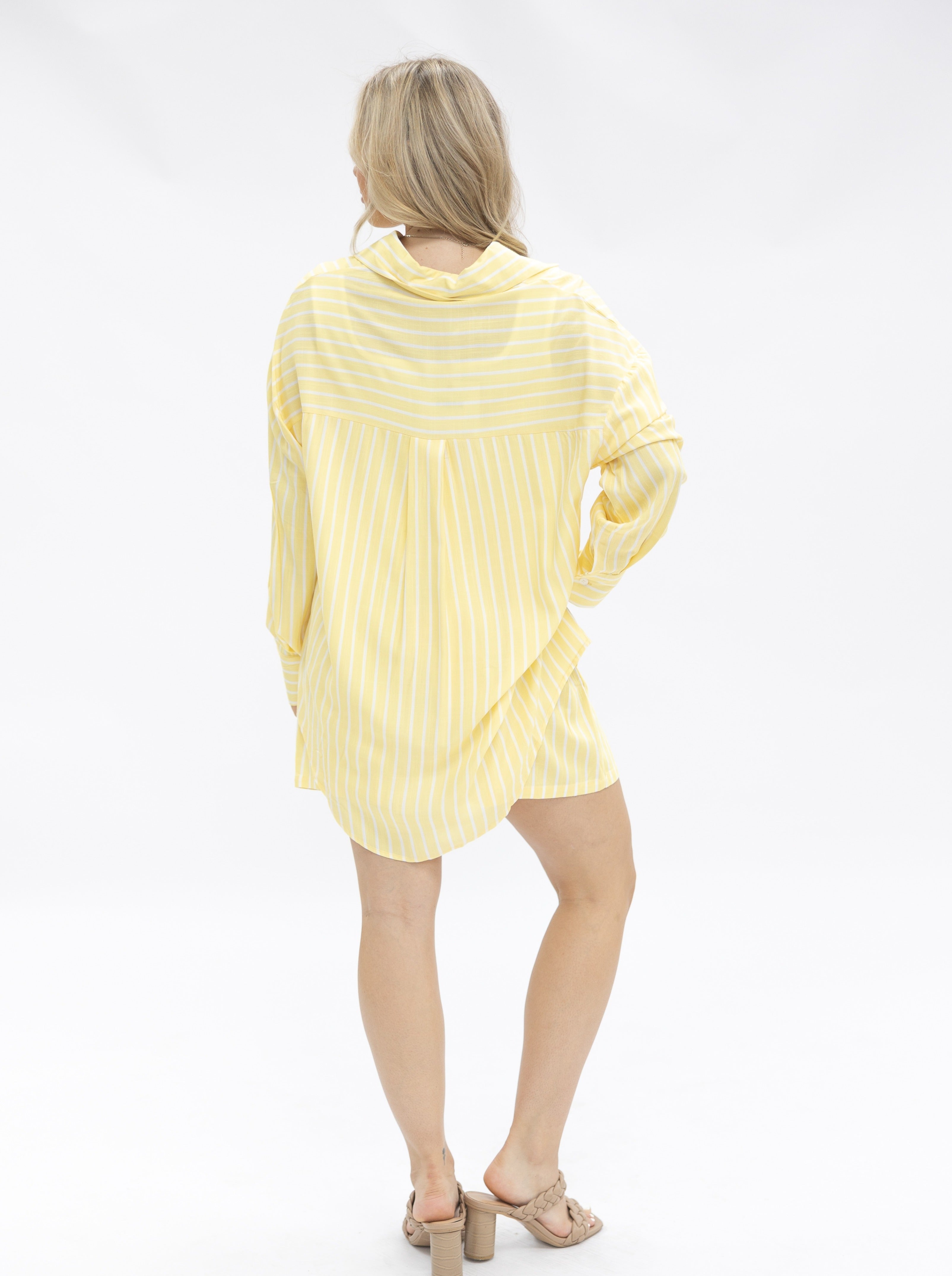 Kathryn Classic Button-Up, Yellow Stripes