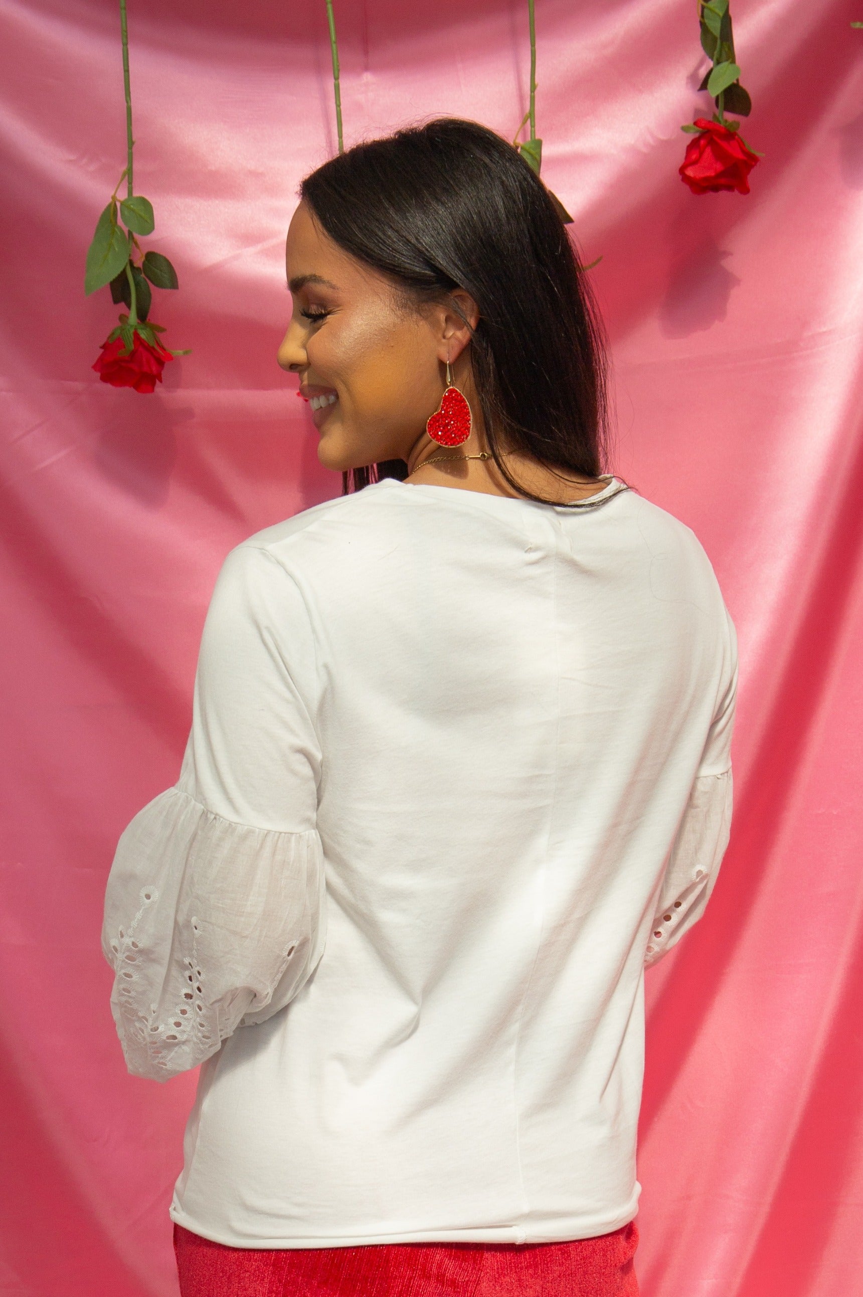 Treat Yourself Top with Front Tie, White