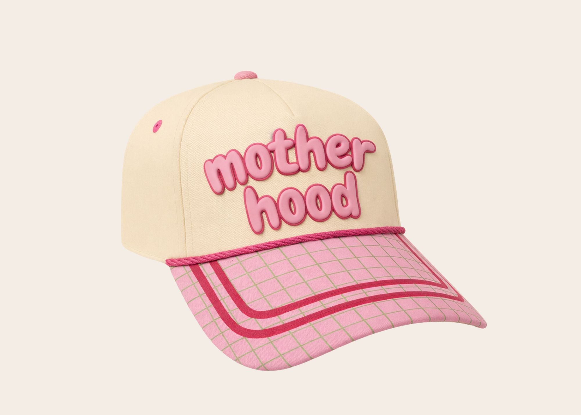 "Mother Hood" on Tan Cap with Patch Work