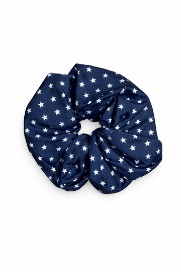 Blue Stars Satin Oversized Scrunchie