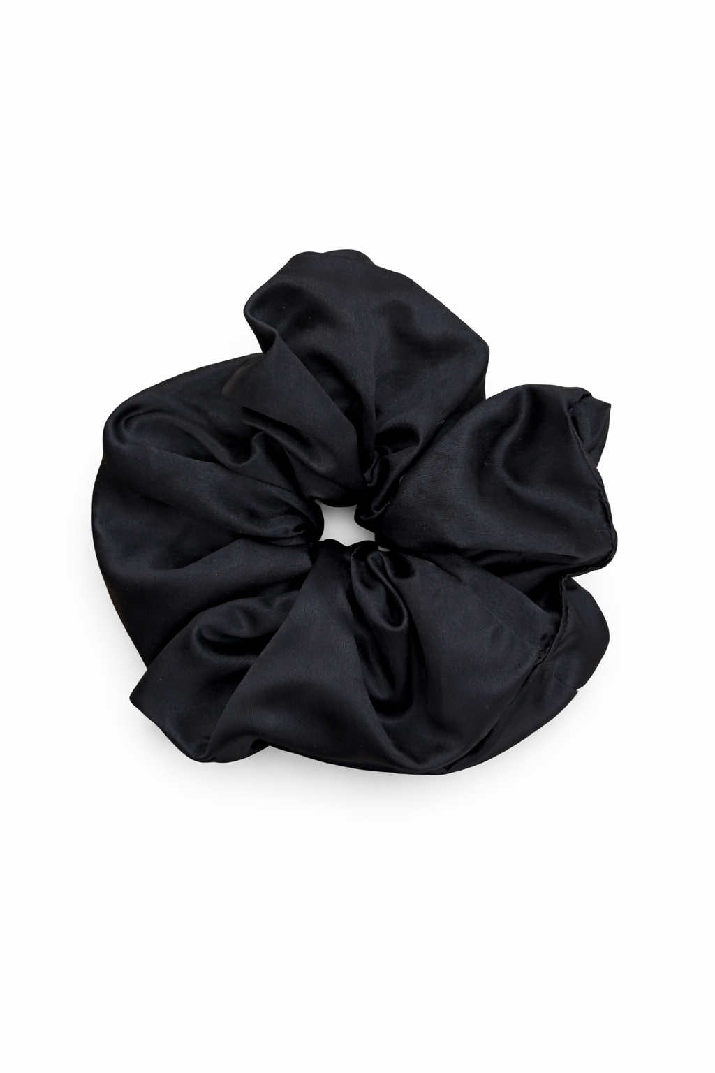 Black Satin Oversized Scrunchie