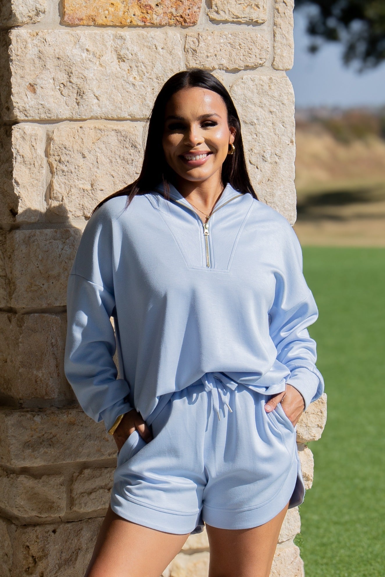 Butter Soft Quarter-Zip Top, Blue