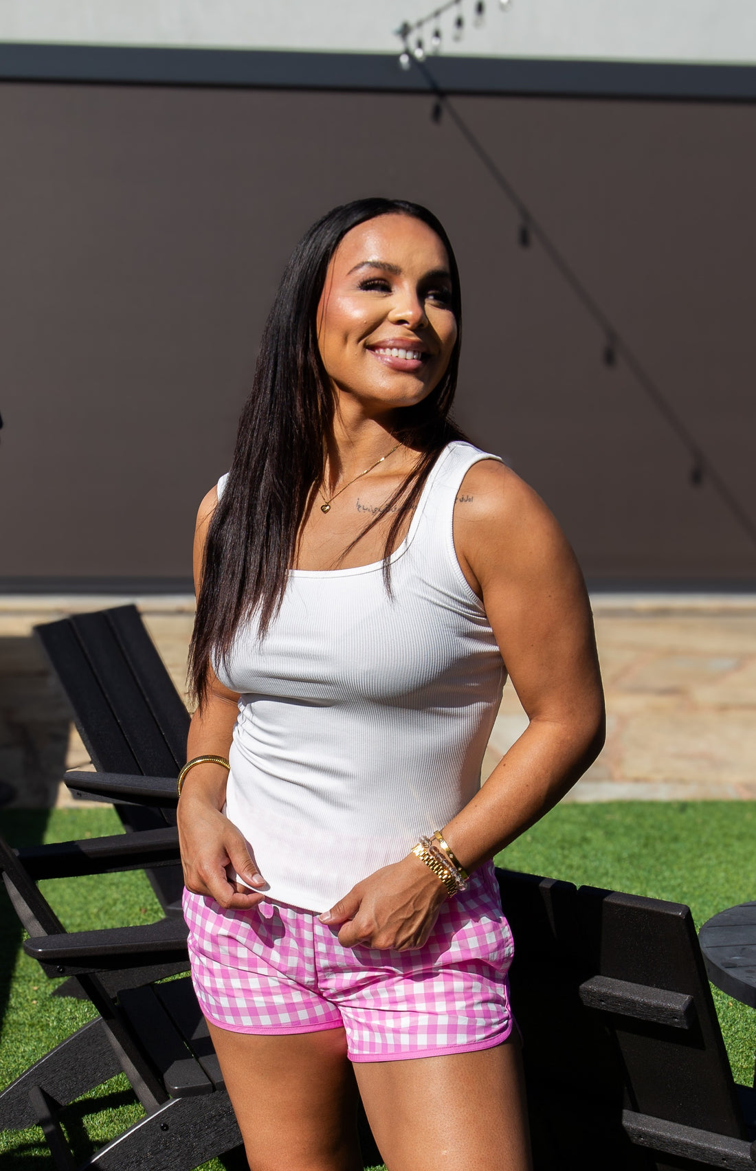 Go-Getter Shorts, Pink Gingham